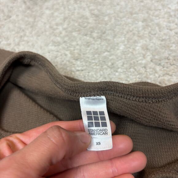 American Apparel Henley Dexter Kill Shirt Small Baby Thermal y2k Women's XS RARE - Picture 5 of 10